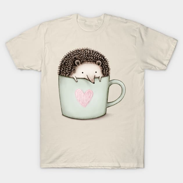 Hedgehog in a Mug T-Shirt by Sophie Corrigan